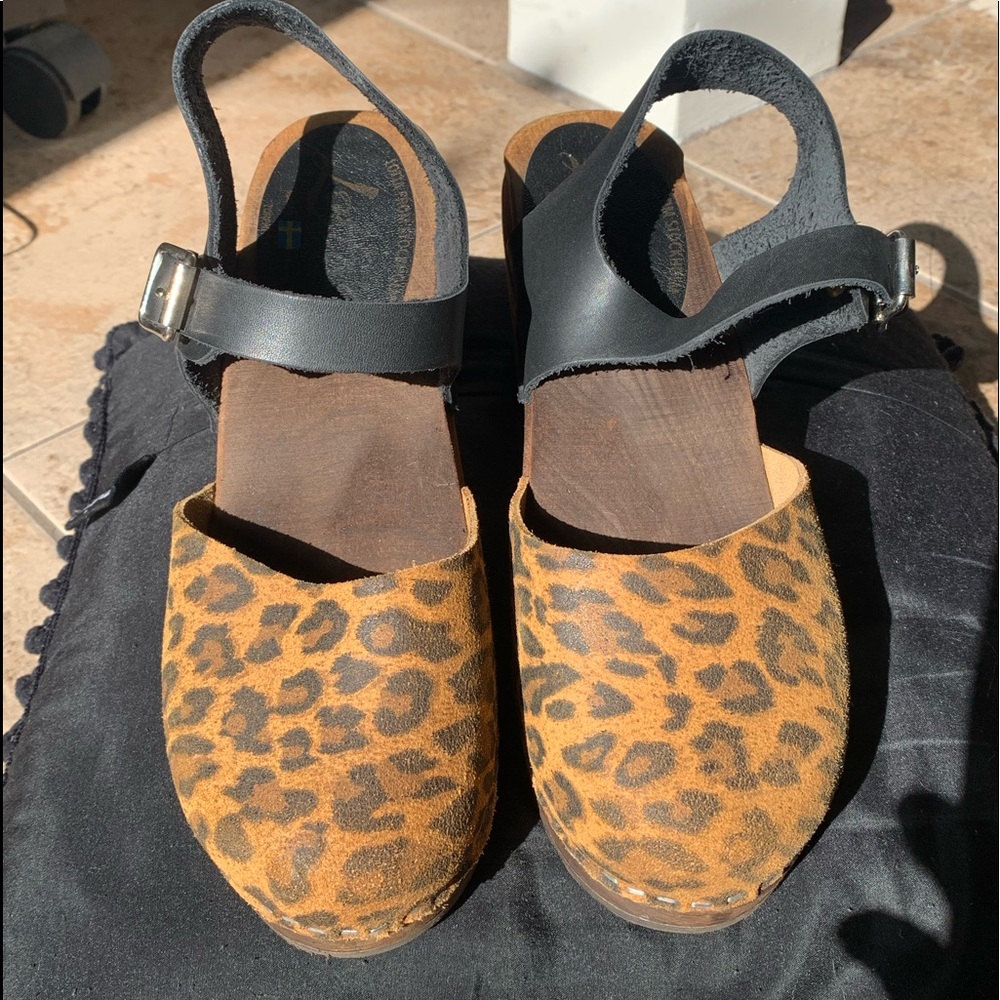 Lotta from Stockholm leopard print clogs size 8
